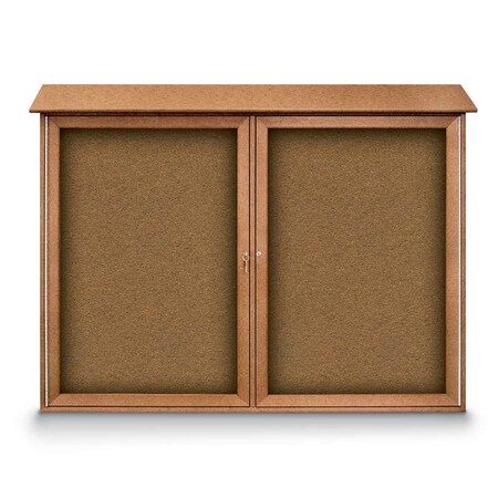 United Visual Products Indoor Enclosed Combo Board, 48"x36", Satin Frame/Green & Rubber UVCB4836-GREEN-RUBBER